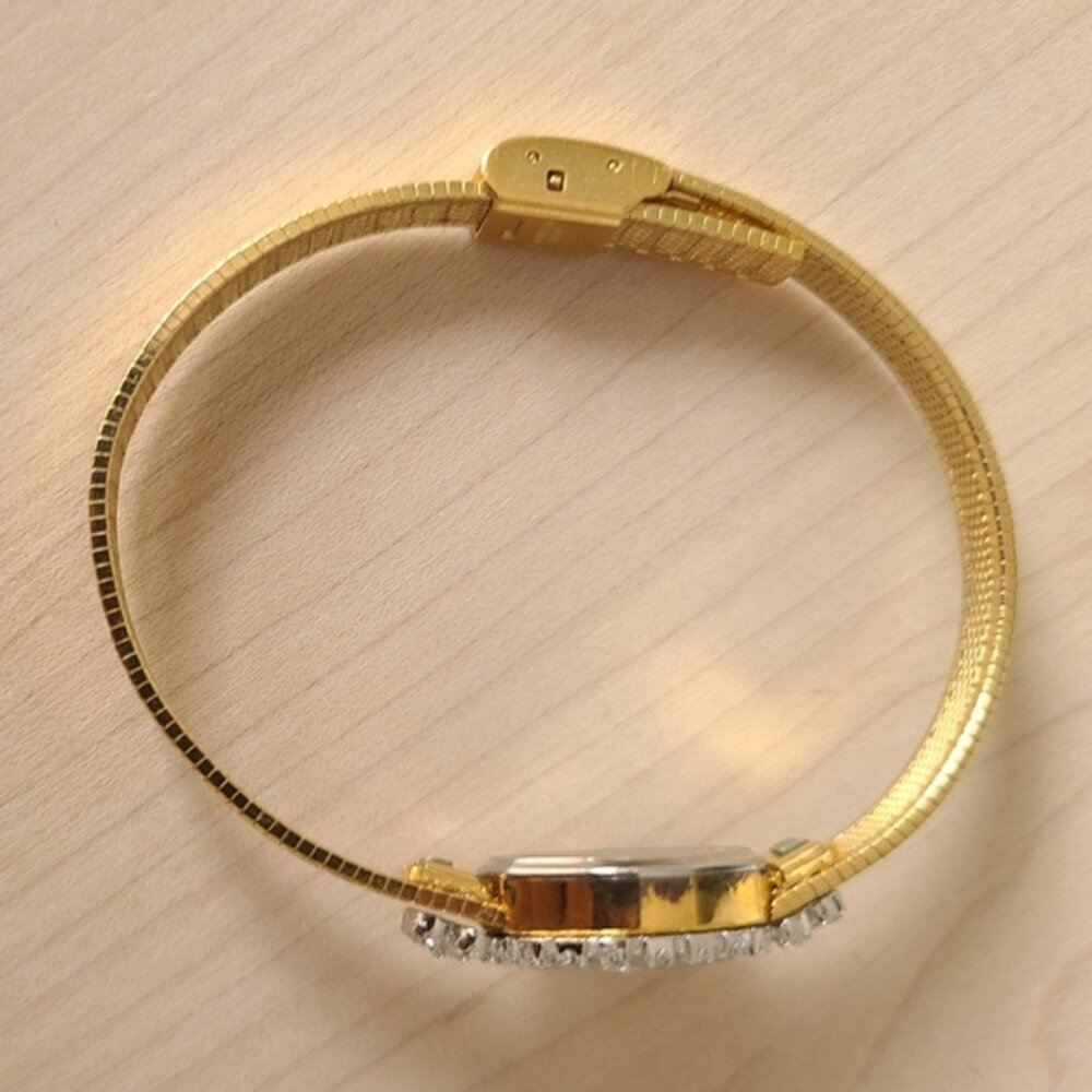 WALTHAM Vintage cocktail gold watch with silver bezel circa 1960s 70s - Picture 6 of 14